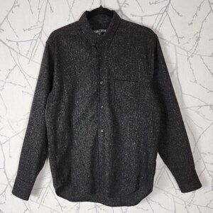 Slate & Stone Heathered Charcoal Gray 45% Wool Button Front Shirt